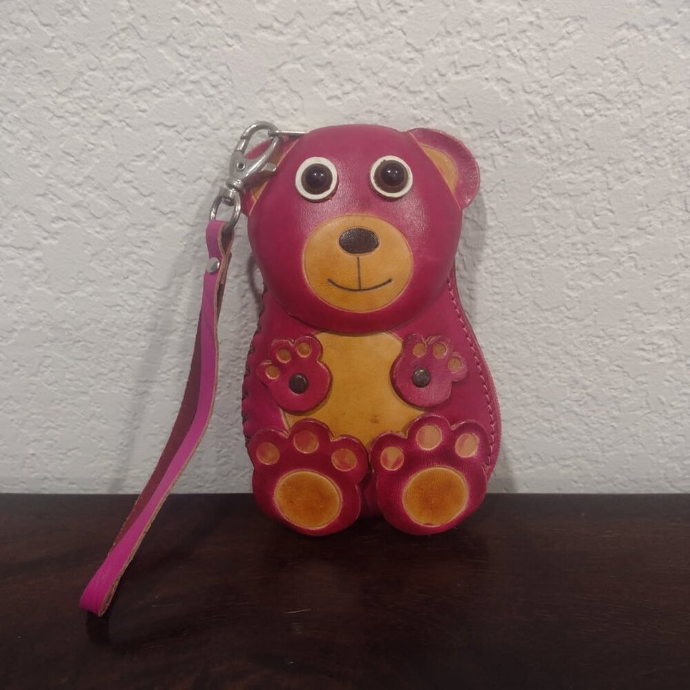 Leather Bear Coin Purse